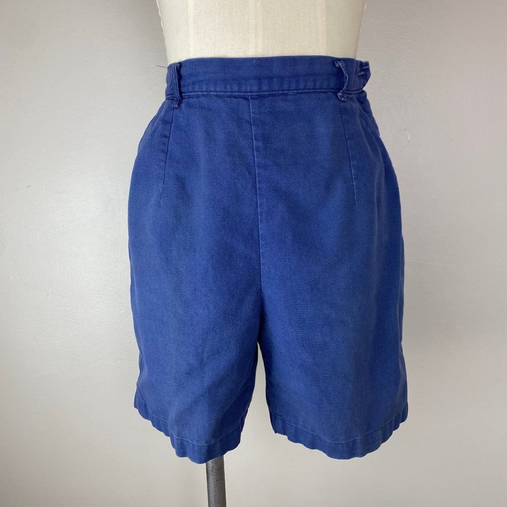 Vintage 1950s Blue Bell High Waisted Side Zip Shorts, Size XS, 23" Waist